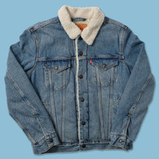 Vintage Levis Denim Sherpa Jacket Small - Double Double Vintage