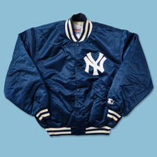 Vintage Starter New York Yankees Satin Bomber Jacket XLarge - Double Double Vintage