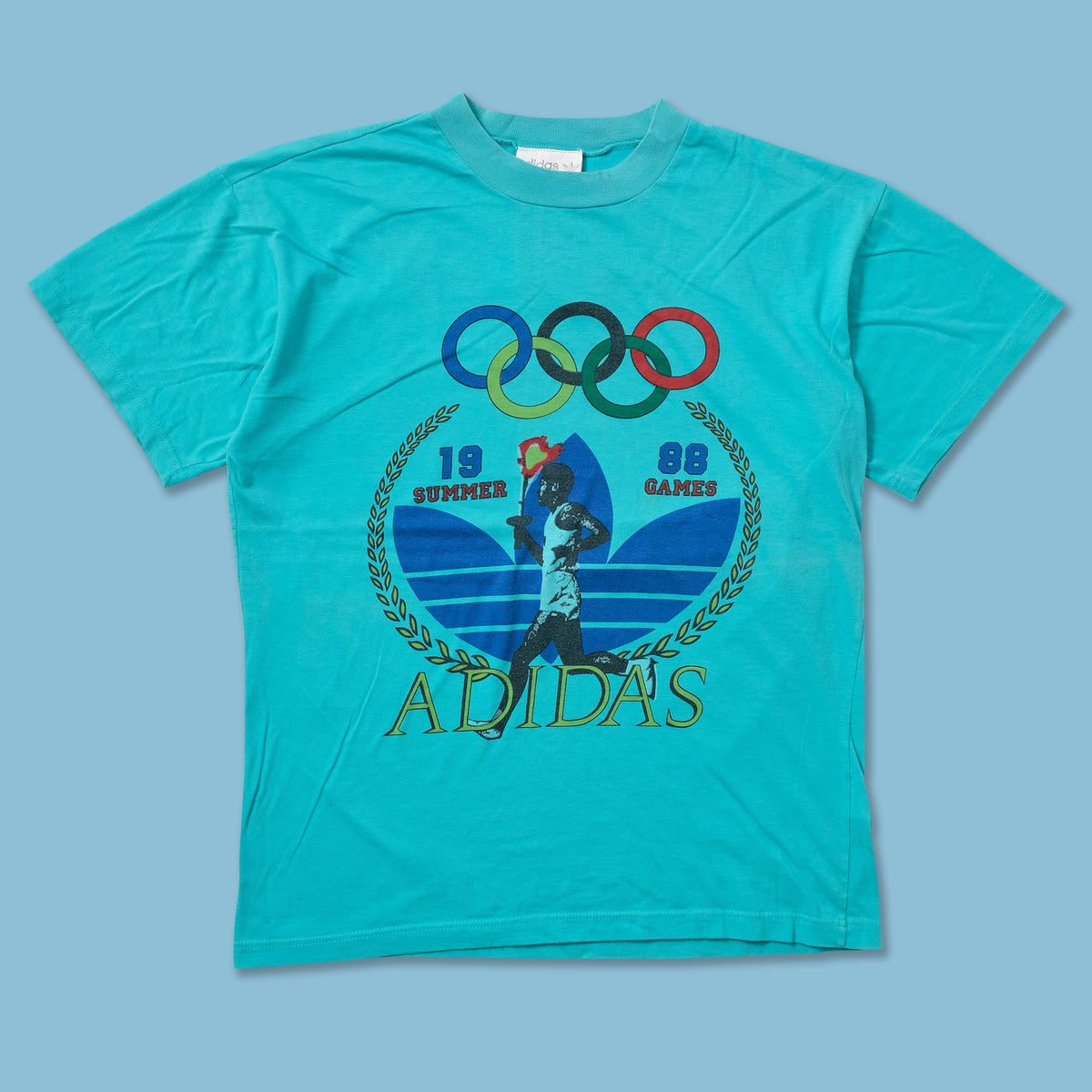 1988 adidas Olympic Summer Games T Shirt Medium Double Double Vintage