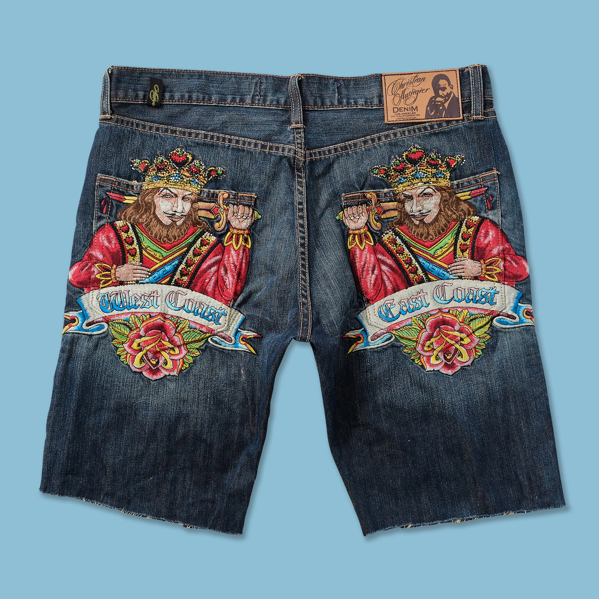 Y2K Christian Audigier Shorts W36 Double Double Vintage