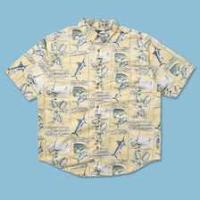Vintage Fish Pattern Shirt XLarge