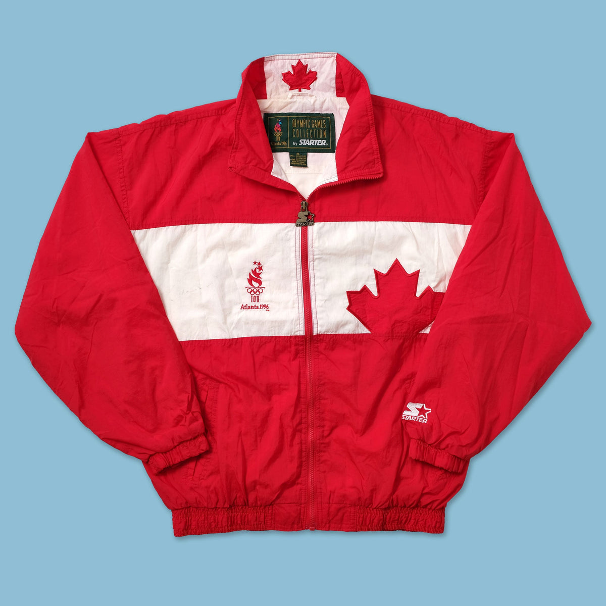 1996 Starter Atlanta Olympics Canada Track Jacket XLarge | Double