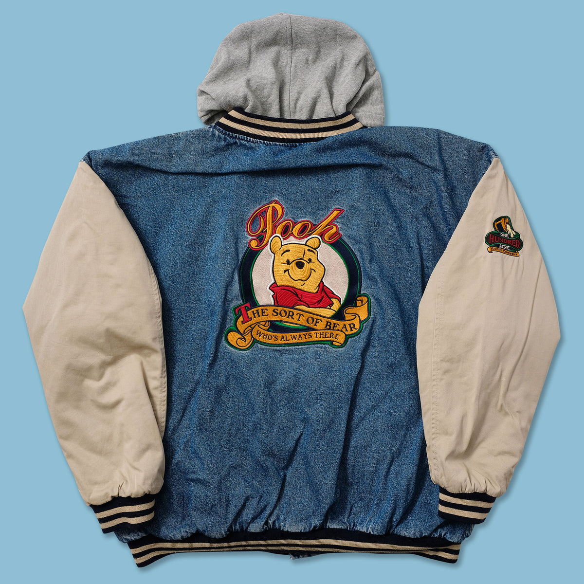 Vintage Winnie Pooh Denim Varsity Jacket XXL Double Double Vintage