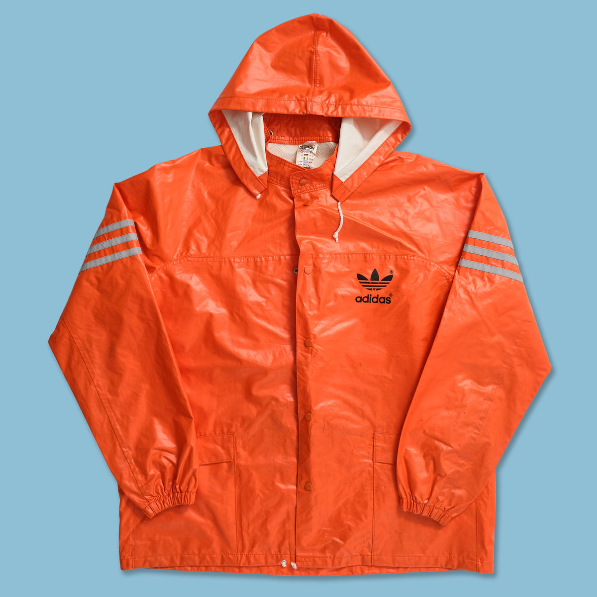 Vintage Raincoat Adidas 80s Adidas Rain Jacket Large Double Double