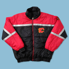 Vintage Calgary Flames Puffer Jacket Large - Double Double Vintage