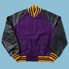 Vintage Leather Varsity Jacket Large