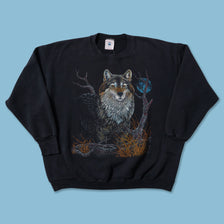 Vintage Wolf Sweater XLarge - Double Double Vintage