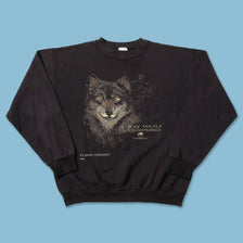 Vintage Gray Wolf Sweater Small - Double Double Vintage