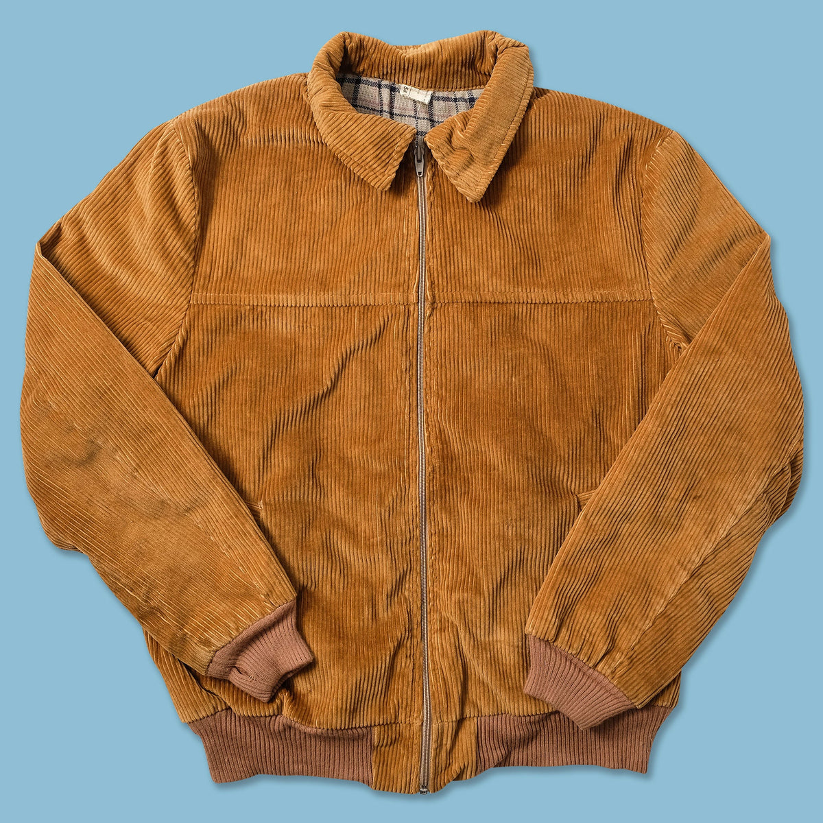 THE Golden Warrior Men's Vintage Padded Corduroy Jacket, Size XL cotton brown type Vintage Second Hand