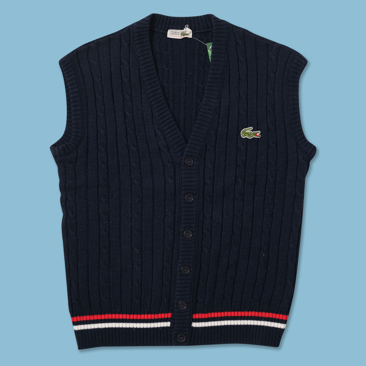 Vintage Lacoste Knit Vest Small Double Double Vintage