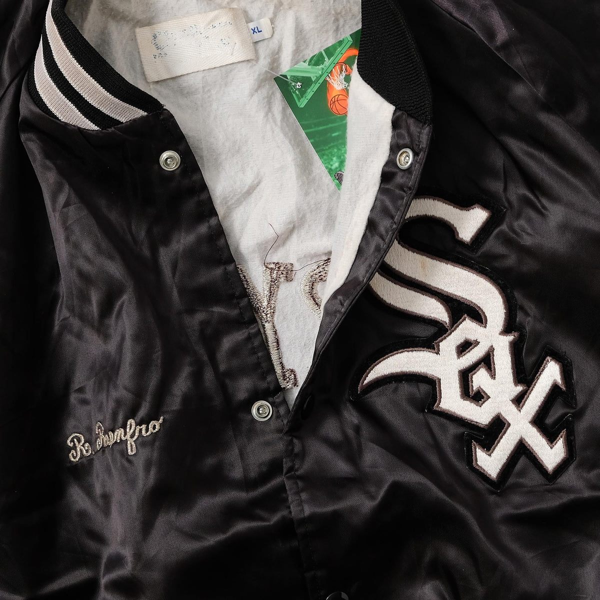 chalk line White Sox スタジャン　90s USA製 1990s Chicago White Sox Chalk Line Satin Varsity Jacket - 5