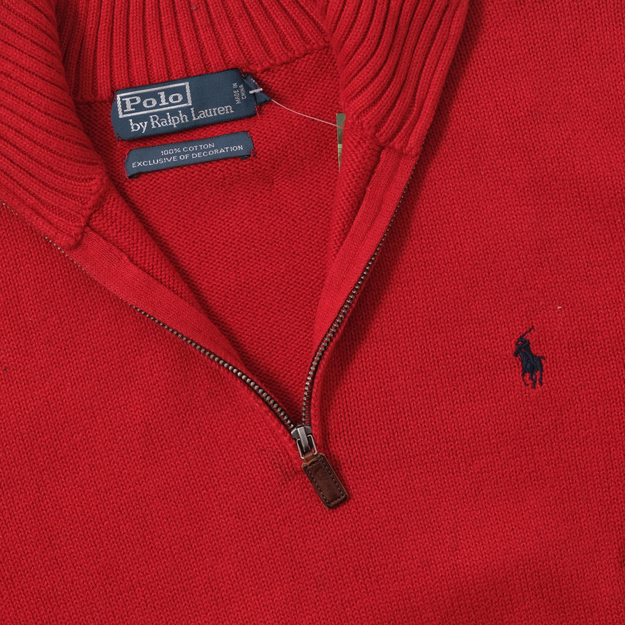 Vintage Polo Ralph Lauren Q-Zip Knit Sweater Medium
