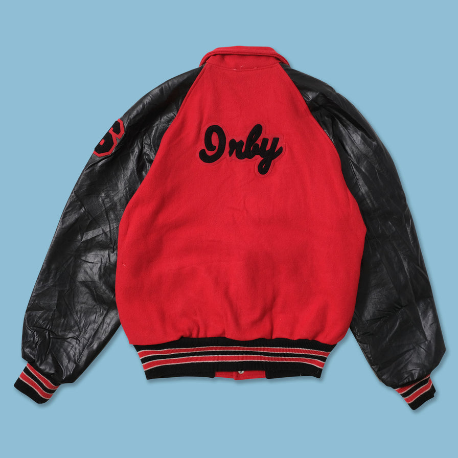 Vintage Wool Leather Varsity Jacket Medium