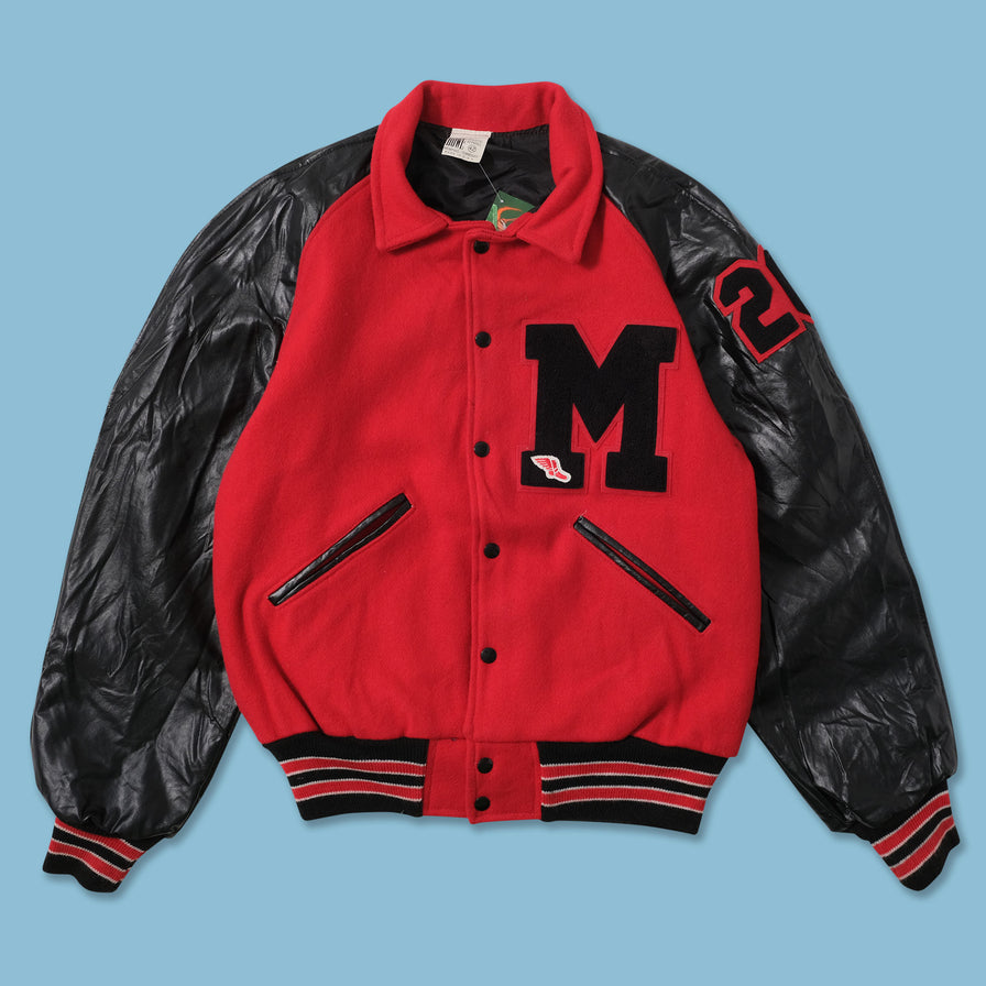 Vintage Wool Leather Varsity Jacket Medium