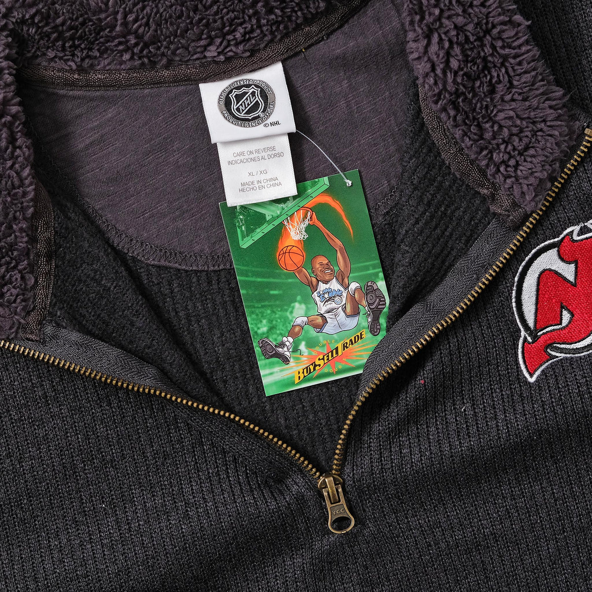 New Jersey Devils QZip Sweater XLarge Double Double Vintage