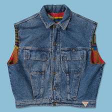 Vintage Pueblo Lined Denim Vest XXLarge