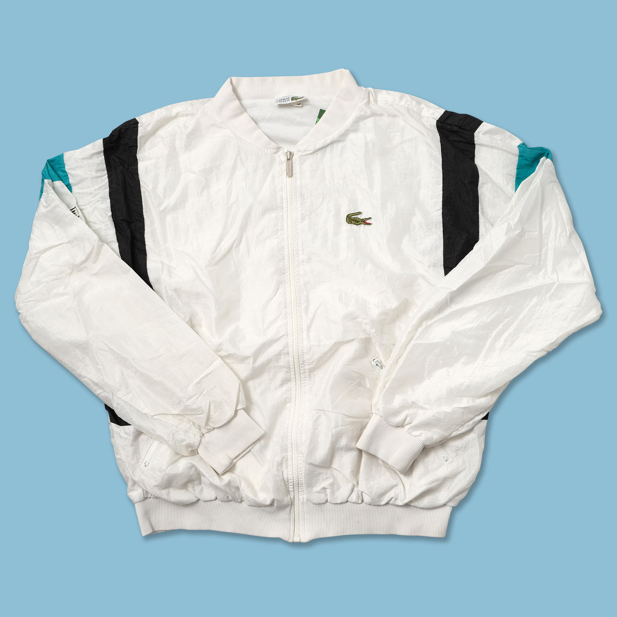 Lacoste Track Jacket Vintage 90s Mock Neck Full Zip Striped Mens Size outlet 2XL