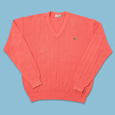 Vintage Lacoste V-Neck Knit Sweater XLarge