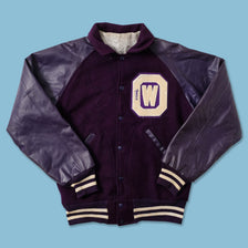 Vintage Wool Leather Varsity Jacket Medium
