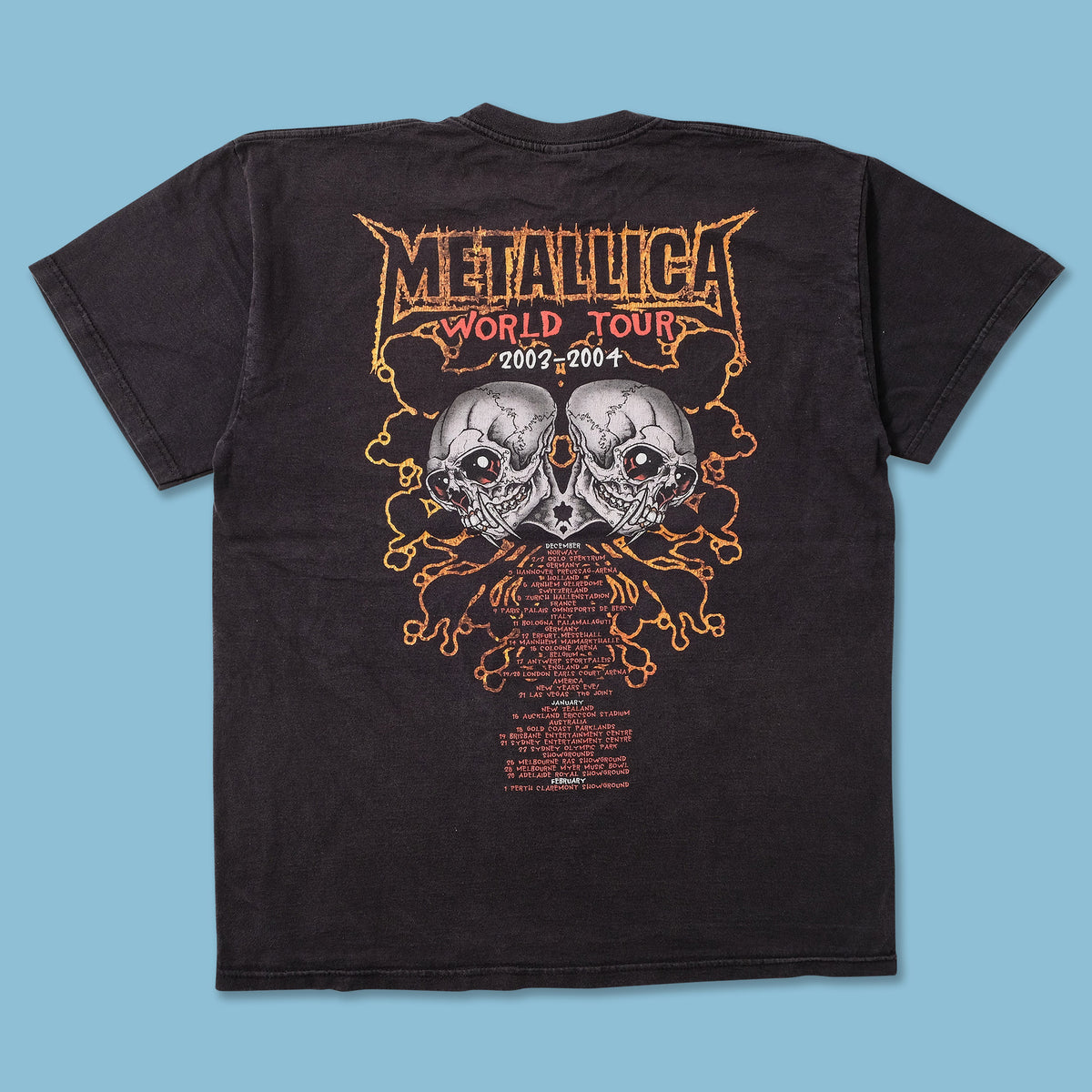 品質保証付き - 希少XL 00s METALLICA Met on tour 2003 Tシャツ