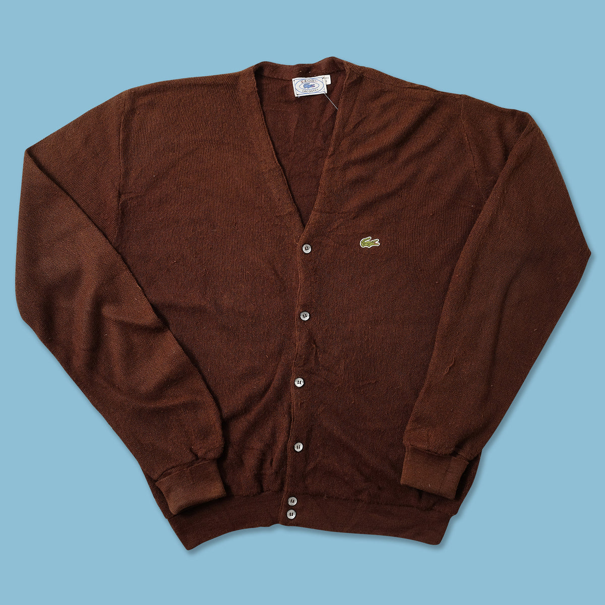 70'S Lacoste Izod of London knit cardigan, men's size M