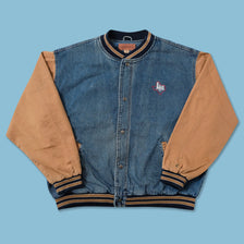 Vintage Denim Varsity Jacket 3XLarge