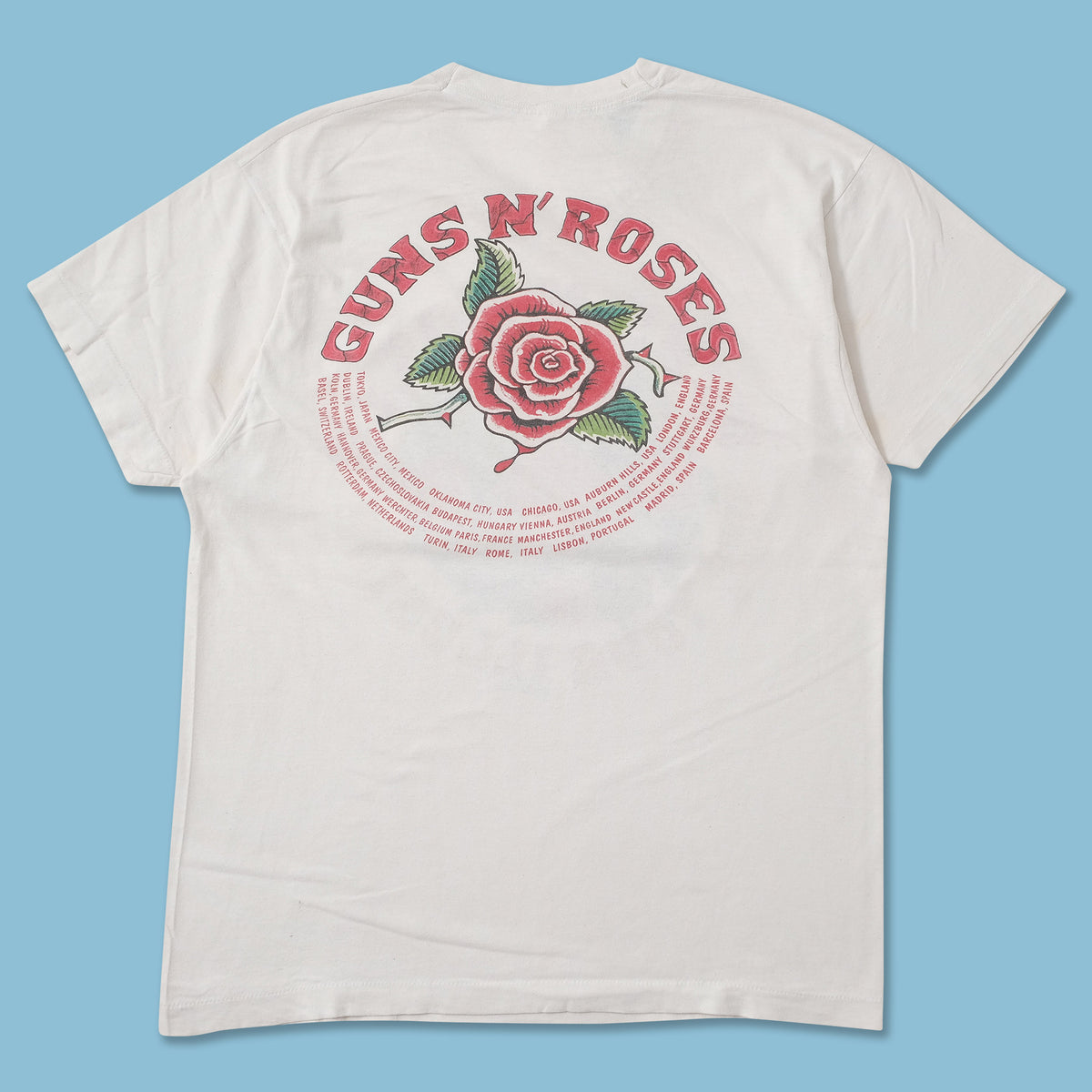 本物 レアカラー 90’s Guns N' Roses 拳銃×トランプ×薔薇 T 本物 レアカラー 90's Guns N´ Roses 拳銃×トランプ×薔薇 T