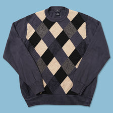 Argyle Knit Sweater Large
