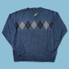 Argyle Knit Sweater Large