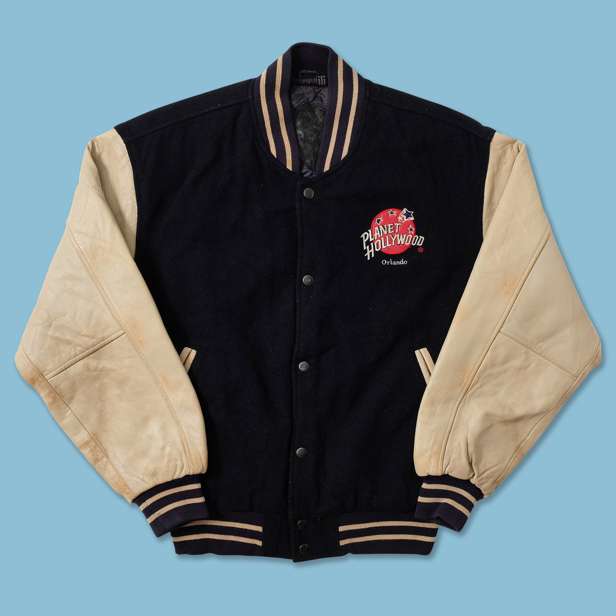 ジャケット・アウター 90s PLANET hollywood varsity jacket Vintage 90's Planet Hollywood Varsity Jacket Embroidered
