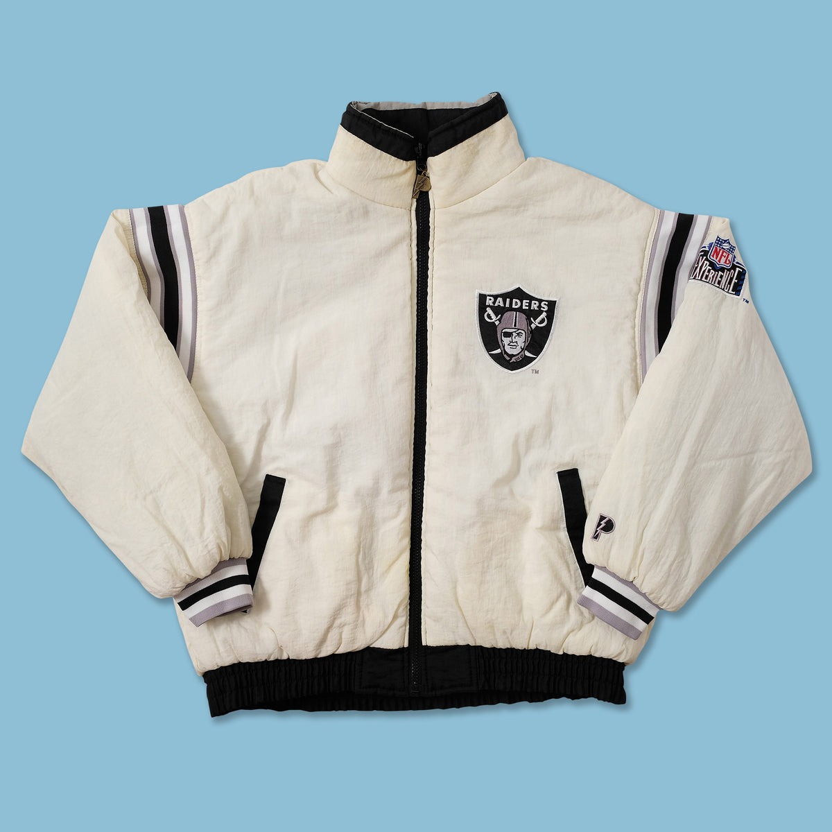 Vtg Oakland Raiders Pro Player Reversible Puffer