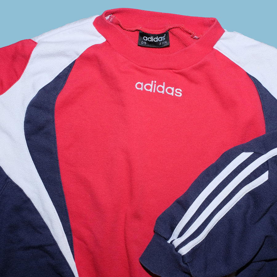 Adidas red white and blue sweatshirt best sale