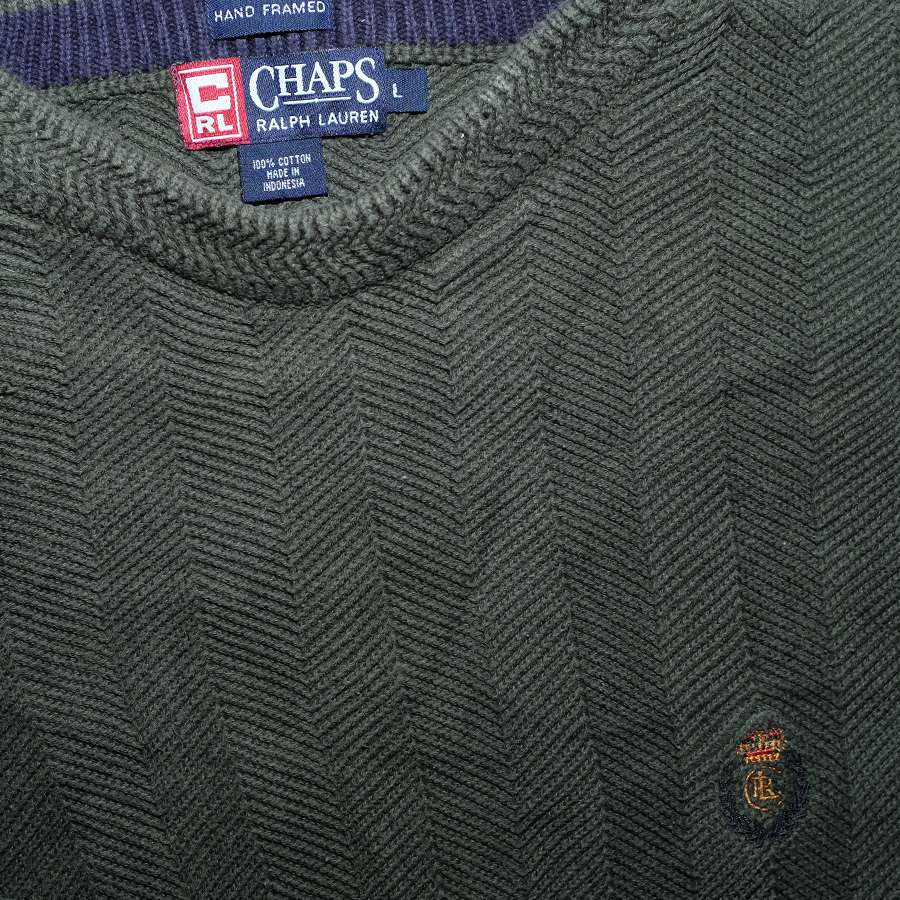 Chaps, Sweaters, Vtg Chaps Ralph Lauren Hand Framed Cotton Knit Pullover  Sweater