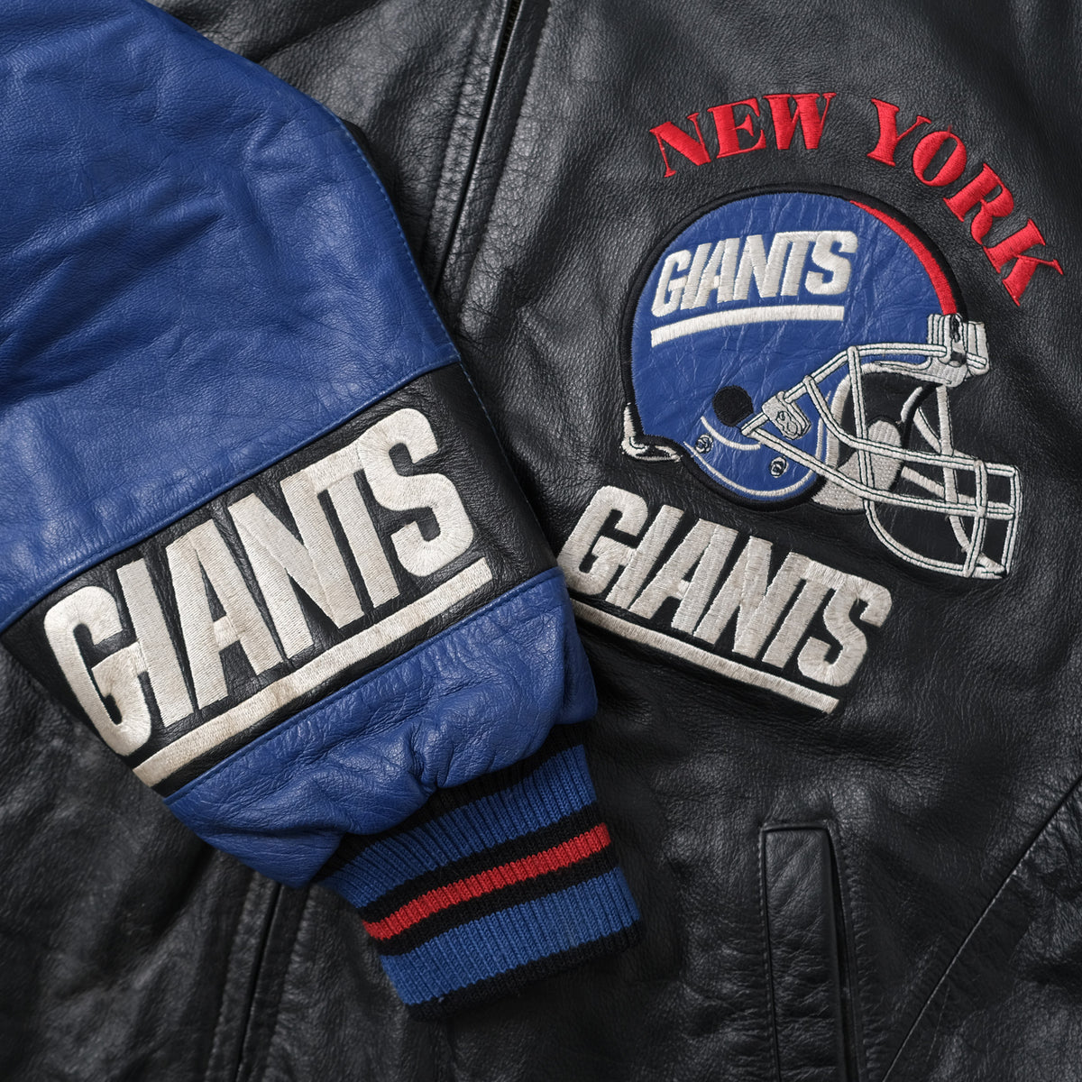 Vintage New York Giants Leather Jacket Large | Double Double Vintage