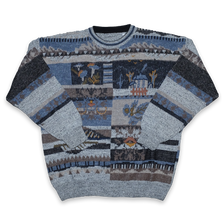 Vintage Pattern Knit Sweater Large - Double Double Vintage