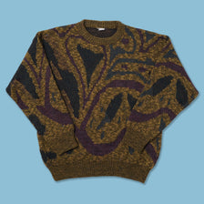 Vintage Pattern Knit Sweater Large