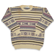 Vintage Pattern Knit Sweater XLarge - Double Double Vintage