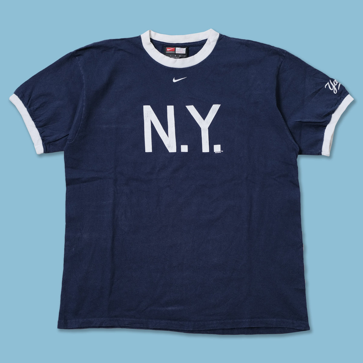 Special Vintage New York Yankees Tシャツ 4面 Men's Navy New York Yankees Vintage Logo Allover Long Sleeve