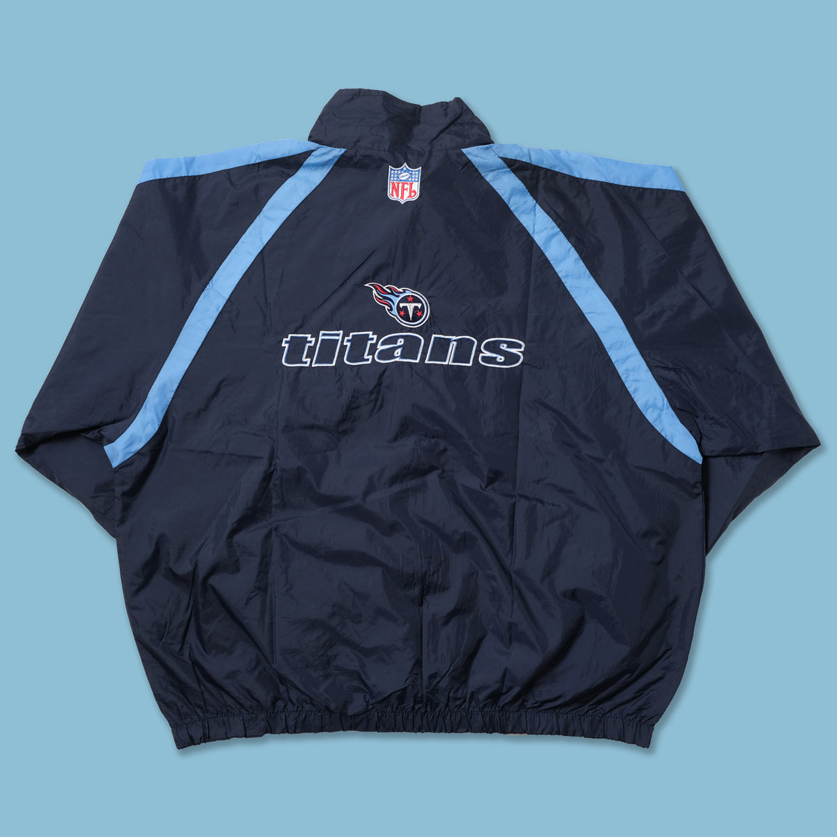 Vintage Reebok NFL Tennessee Titans store Windbreaker Jacket Mens Small Blue