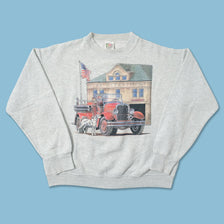 Vintage Fire Fighter Sweater Medium 
