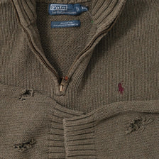 Polo Ralph Lauren Q-Zip Knit Sweater Large 