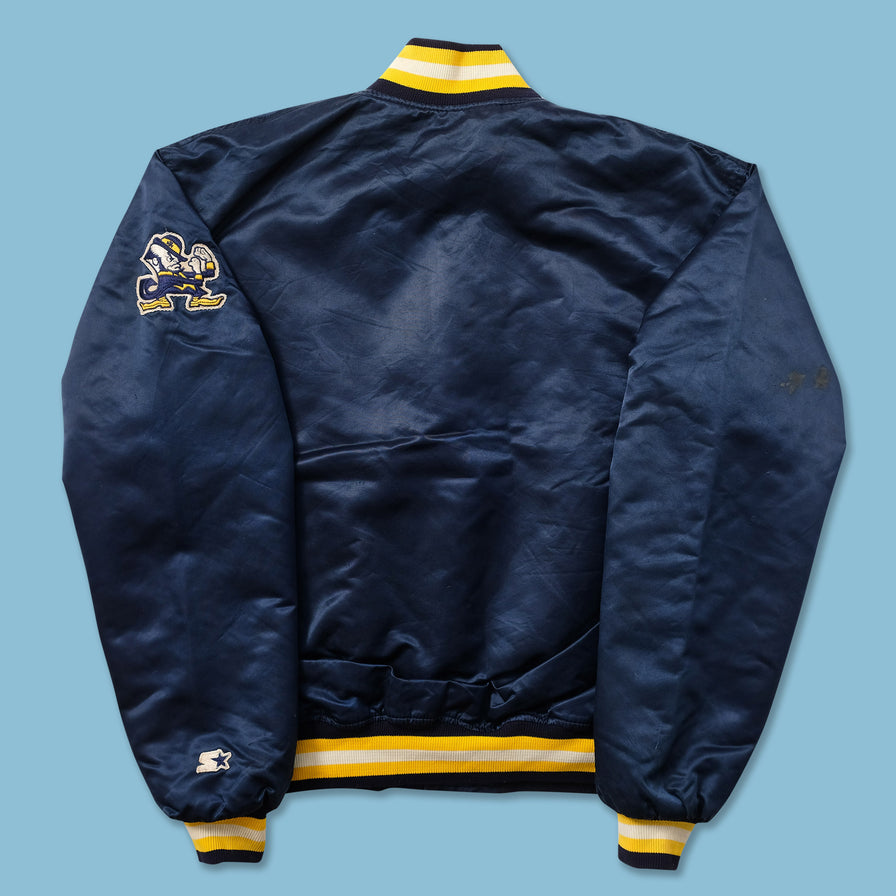 Vintage Starter Notre Dame Satin Bomber Jacket Large 