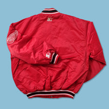 Vintage Starter Detroit Red Wings Satin Bomber Jacket Large 