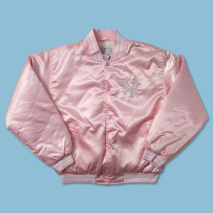 Women's New York Yankees Satin Bomber Jacket Small - Double Double Vintage