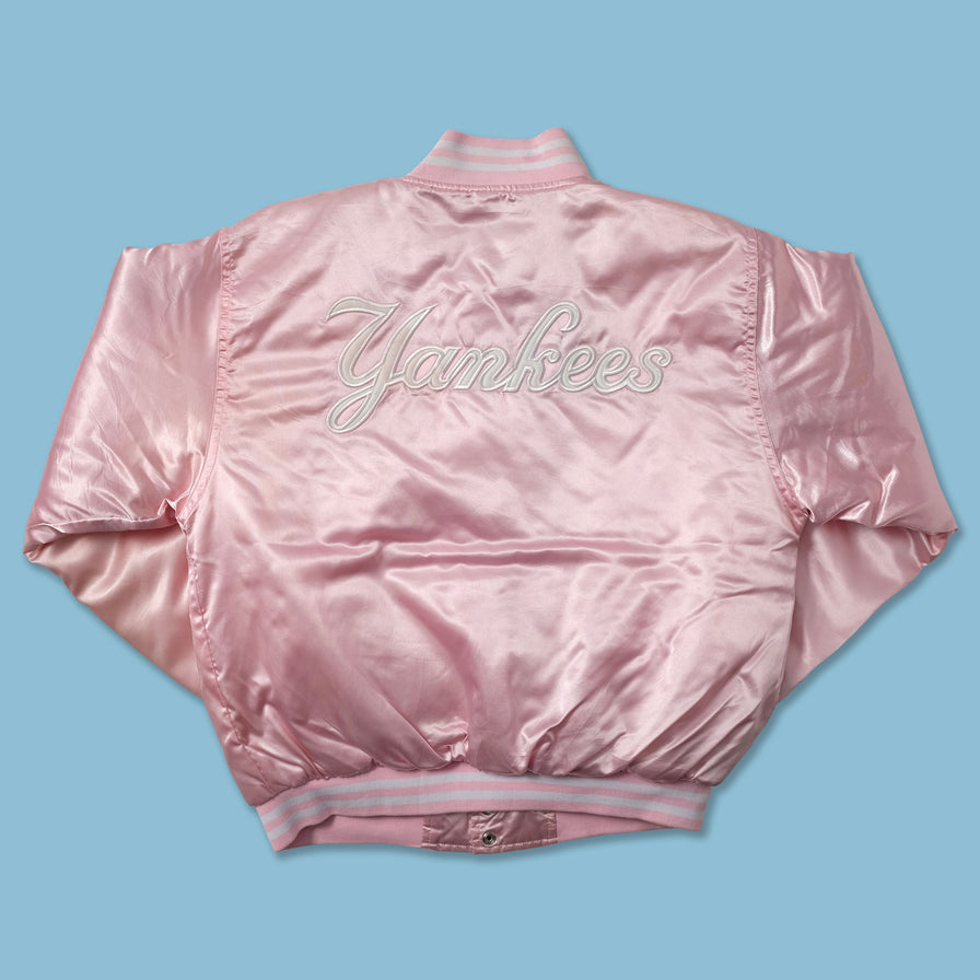 Women's New York Yankees Satin Bomber Jacket Small - Double Double Vintage