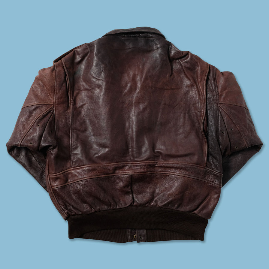 Vintage Leather Flight Jacket Large - Double Double Vintage