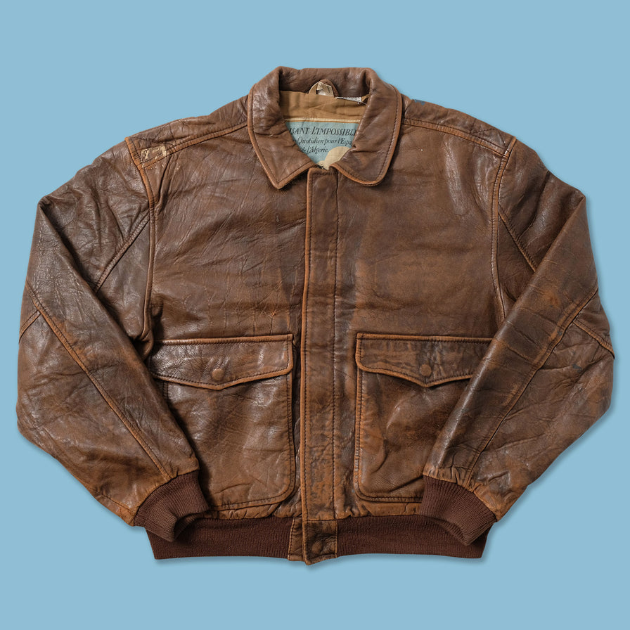 Vintage Leather Flight Jacket Small - Double Double Vintage
