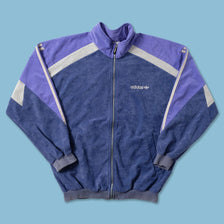 Vintage adidas Velour Track Jacket Medium - Double Double Vintage