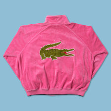 Women's Y2K Lacoste Velour Track Jacket Large - Double Double Vintage