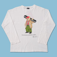 Women's Vintage Ralph Lauren Snowboard Polo Bear Longsleeve XSmall 